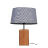 Accent Wooden Table Lamp With Cotton Fabric Lampshade Arsalan
