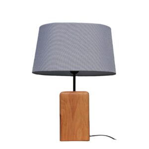 Accent Wooden Table Lamp With Cotton Fabric Lampshade Arsalan