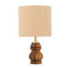 Minimalist Urn-Shaped Wooden Table Lamp – Fabric Shade Accent Light