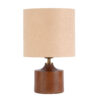 Minimalist Urn-Shaped Wooden Table Lamp – Fabric Shade Accent Light