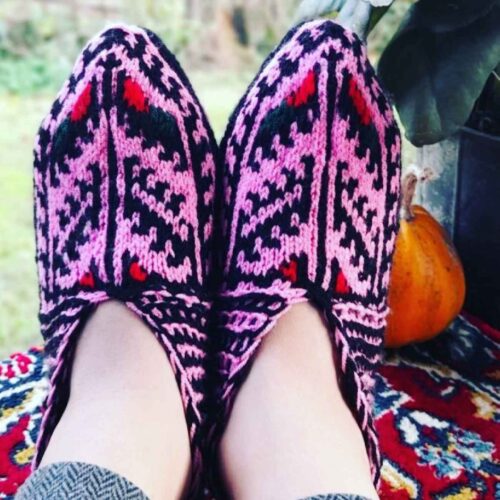 Azerbaijan Crochet Slippers for Women Traditional Design Handwoven