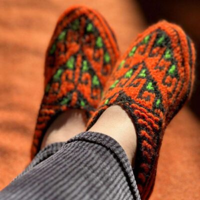 Azerbaijan Crochet Slippers with Acrylic fiber Knitted