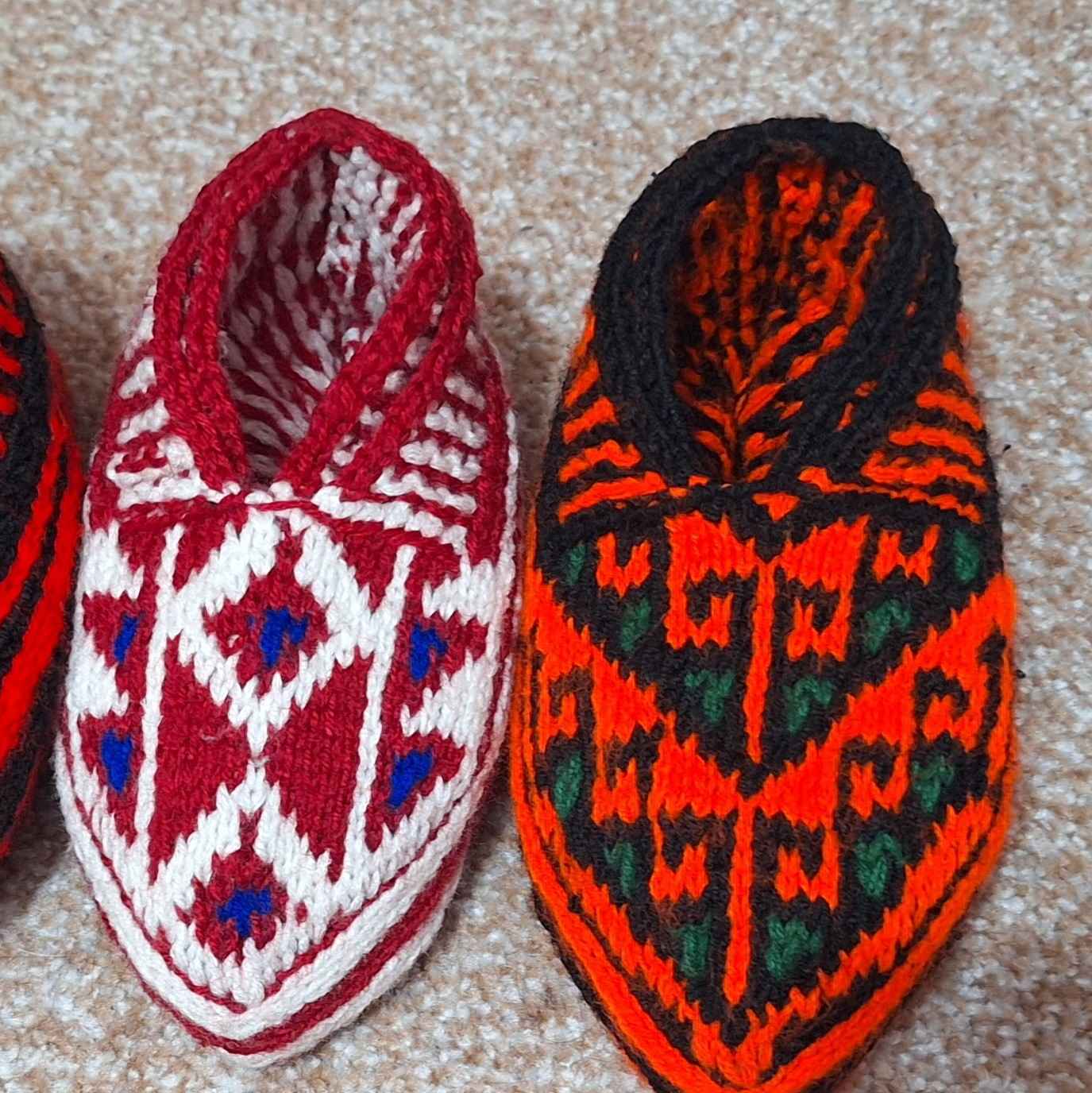 Azerbaijan Crochet Slippers with Traditional Design Handwoven
