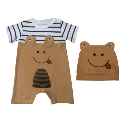 Baby Bodysuit and Hat Set Model Smile