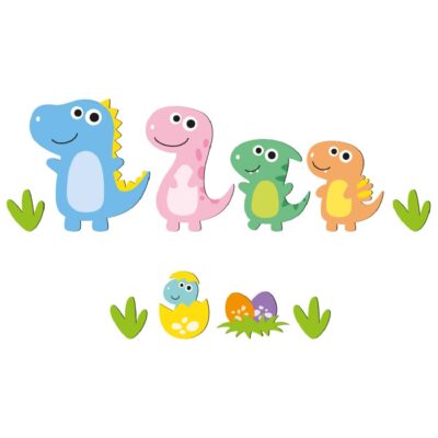 MDF Dinosaur Nursery Wall Decal – Cute Baby Room Design