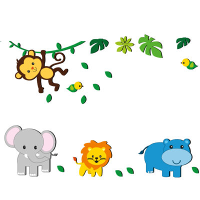 MDF Lovely Animal Nursery Wall Decals – Cute Baby Room Design