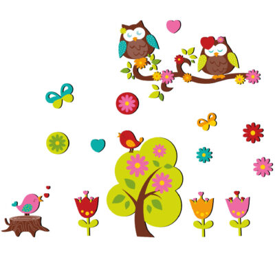 MDF Owl Nursery Wall Decal – Cute Baby Room Design