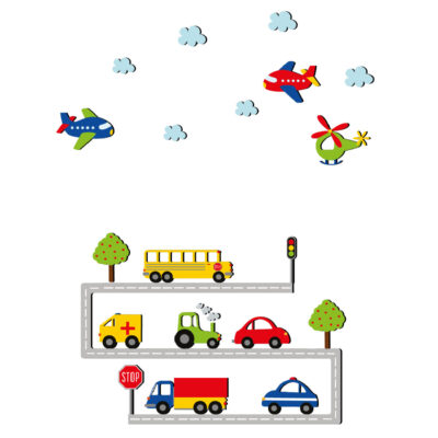 MDF Transportation Nursery Wall Decal – Cute Baby Room Design
