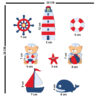 Baby Wooden Wall Stickers with Sailor Bear Design