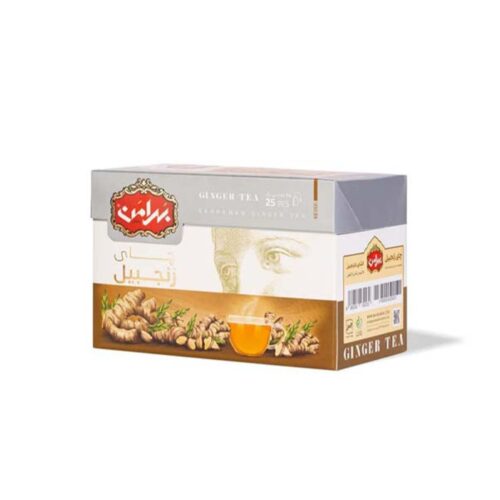 Bahraman Ginger Flavored Black Tea | Bold Black Tea with Warm Spicy Ginger Notes, 25 Tea Bags (5 Packs)