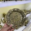 Decorative Brass Wall Plate with Engraved Ghalamzani in Grapes Design