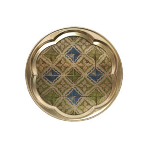 Decorative Brass Serving Tray – Traditional Geometric Dining Tray