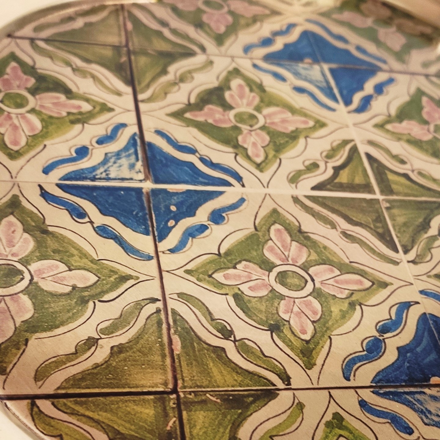 Decorative Brass Serving Tray – Traditional Geometric Dining Tray