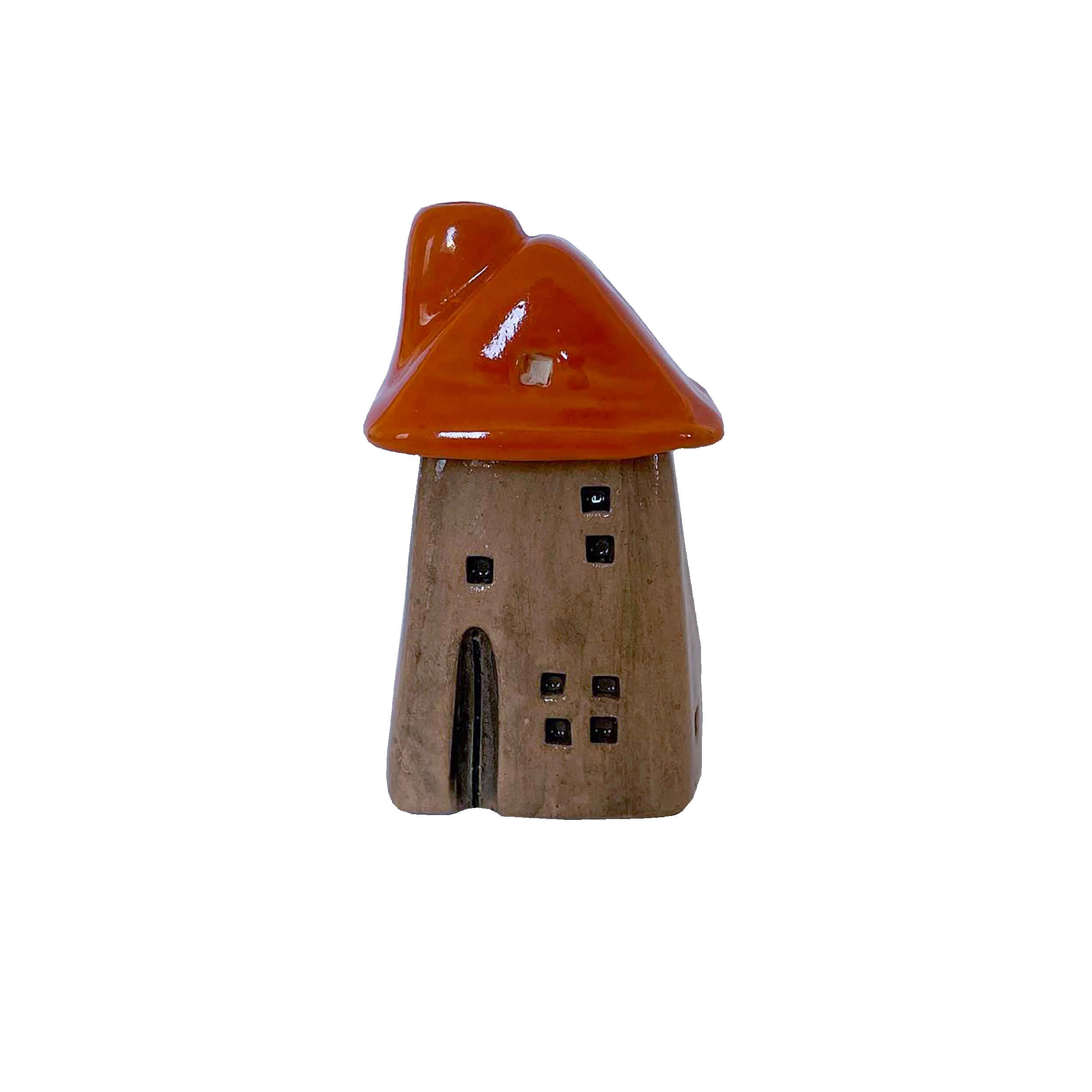 Decorative Ceramic Candle Holder with Cottage Design Handcrafted