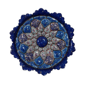 Decorative Copper Plate in Persian Minakari Enamel for Wall Decor