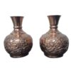 Set of Two Handcrafted Persian Engraved Copper Vases, Offering a Traditional Decorative Appeal for Any Setting