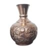 Set of Two Handcrafted Persian Engraved Copper Vases, Offering a Traditional Decorative Appeal for Any Setting