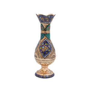 Set of Two Decorative Persian Engraved Copper Vases, Coated with Silver and Featuring a Beautiful Floral Design