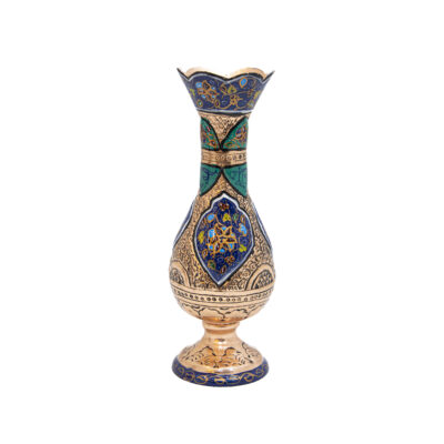 Set of Two Decorative Persian Engraved Copper Vases, Coated with Silver and Featuring a Beautiful Floral Design