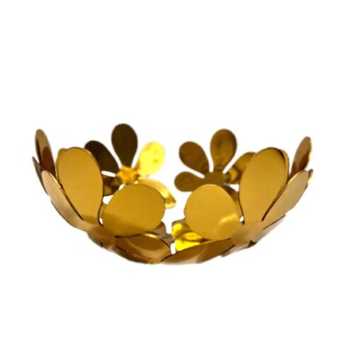 Serving Metal Bowl in Floral Design Model Borna
