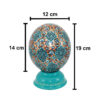 Persian Decorative Hand Painted Ostrich Egg Shell - Turquoise