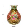 Decorative Persian Copper Vase with a Bulbous Shape, Featuring an Artistic Handcrafted Gol-o-Morgh Design