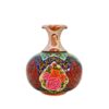 Decorative Persian Copper Vase with a Bulbous Shape, Featuring a Traditional Floral Pattern for a Rich Look