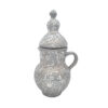 Decorative Pottery Pitcher Handmade with Mirrorwork Design Featuring Lid