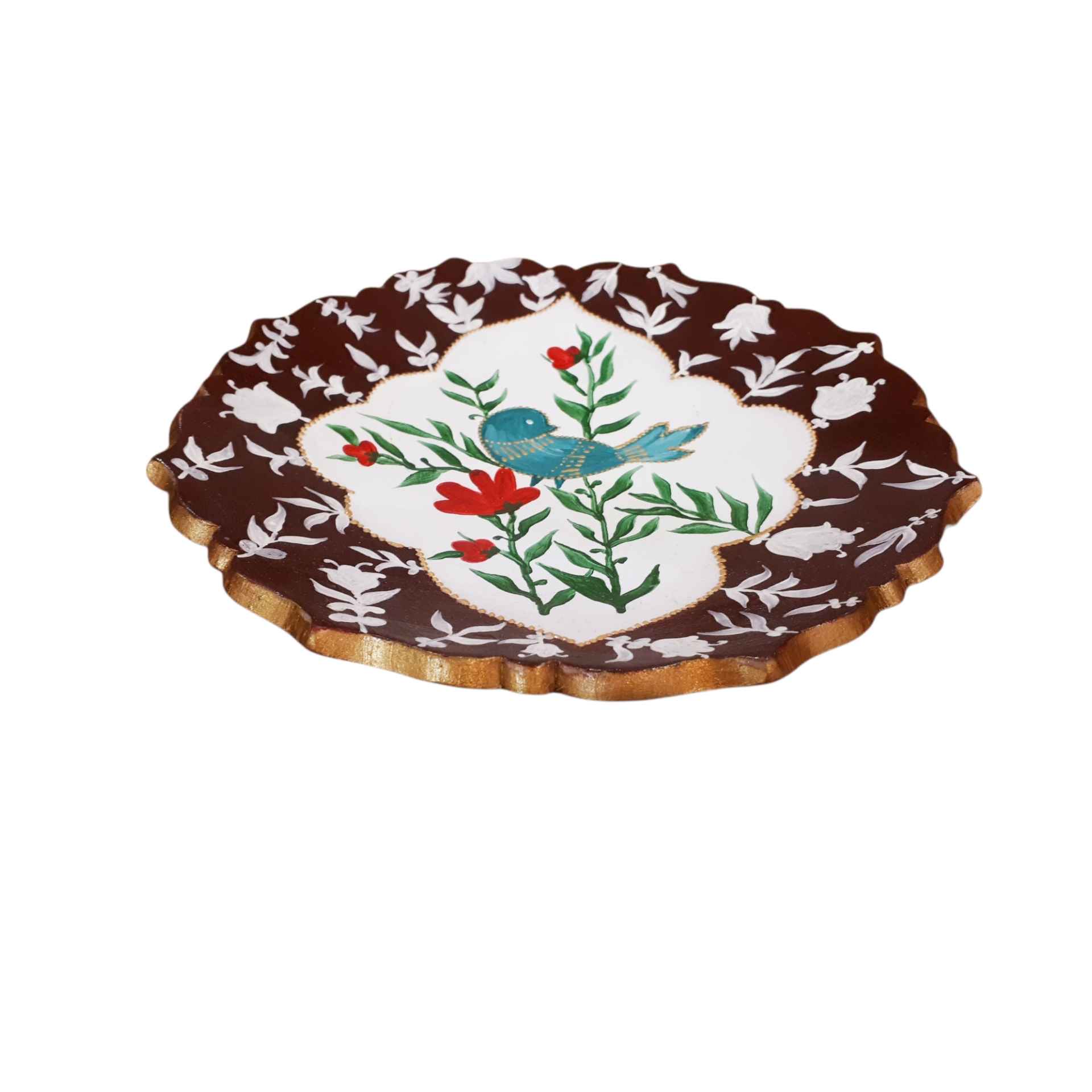 Decorative Pottery Wall Plate Handcrafted & Hand painted Waterproof in Gol o Morgh Design