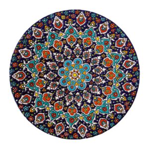 Decorative Pottery Wall Plate with Persian Minakari Enamel Elegance Handcrafted