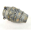 Decorative Pottery Vase with an Oval Shape, Handcrafted and Adorned with a Classic Birds and Flowers Motif