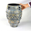 Decorative Pottery Vase with an Oval Shape, Handcrafted and Adorned with a Classic Birds and Flowers Motif