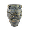 Decorative Pottery Vase with an Oval Shape, Handcrafted and Adorned with a Classic Birds and Flowers Motif