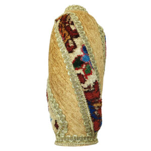 Decorative Pottery Bud Vase, Handcrafted with a Traditional Persian Jajim and Kilim Design for a Rustic Accent