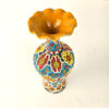 Decorative Pottery Vase with Persian Minakari Enamel Art, Featuring Hand-Painted Floral Detailing