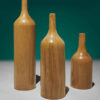 Set of Three Handcrafted Decorative Single Stem Vases, Made from Natural Solid Wood for a Cohesive Display