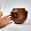 Handcrafted Decorative Wooden Vases with a Bulbous Silhouette, Made from Natural Solid Wood for Living Spaces