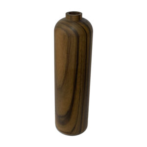 Set of Two Minimal Handcrafted Decorative Bud Vases, Made from Natural Solid Wood with a Rustic Style
