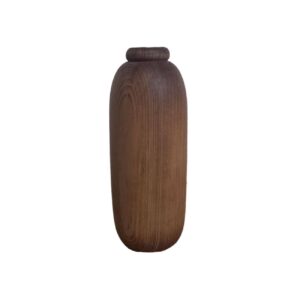 Set of Two Cylindrical Decorative Bud Vases, Expertly Made from Natural Solid Wood for a Minimalist Look