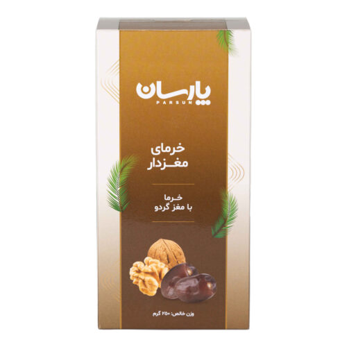 Iranian Mazafati Dates Stuffed with Walnut, Whole Soft & Naturally Sweet Dates - 250g, Pack of 6