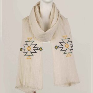 Embroidered Hemp Shawl for Women Model Single Sided