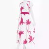 Fit Dress with Belt for Women with Floral Design