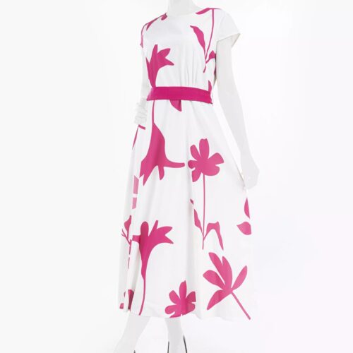 Women's Relaxed Fit Floral Dress with Waist Belt for Feminine Casual and Everyday Style