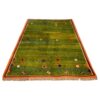 Handwoven Persian Minimalist Gabbeh Rug - Solid Green Wool