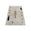 Genuine Persian Tree of Life Gabbeh Rug - Handwoven Animal Motifs - Cream Wool