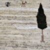 Genuine Persian Tree of Life Gabbeh Rug - Handwoven Animal Motifs - Cream Wool
