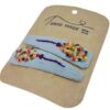 Hand-Embroidered Snap Hair Clip Set with Balloon Design