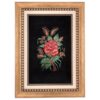 Hand-Knotted Persian Pictorial Rug from Qom Rose Flower