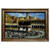 Hand-Knotted Persian Pictorial Rug in Silk from Tabriz Kaaba Sahn