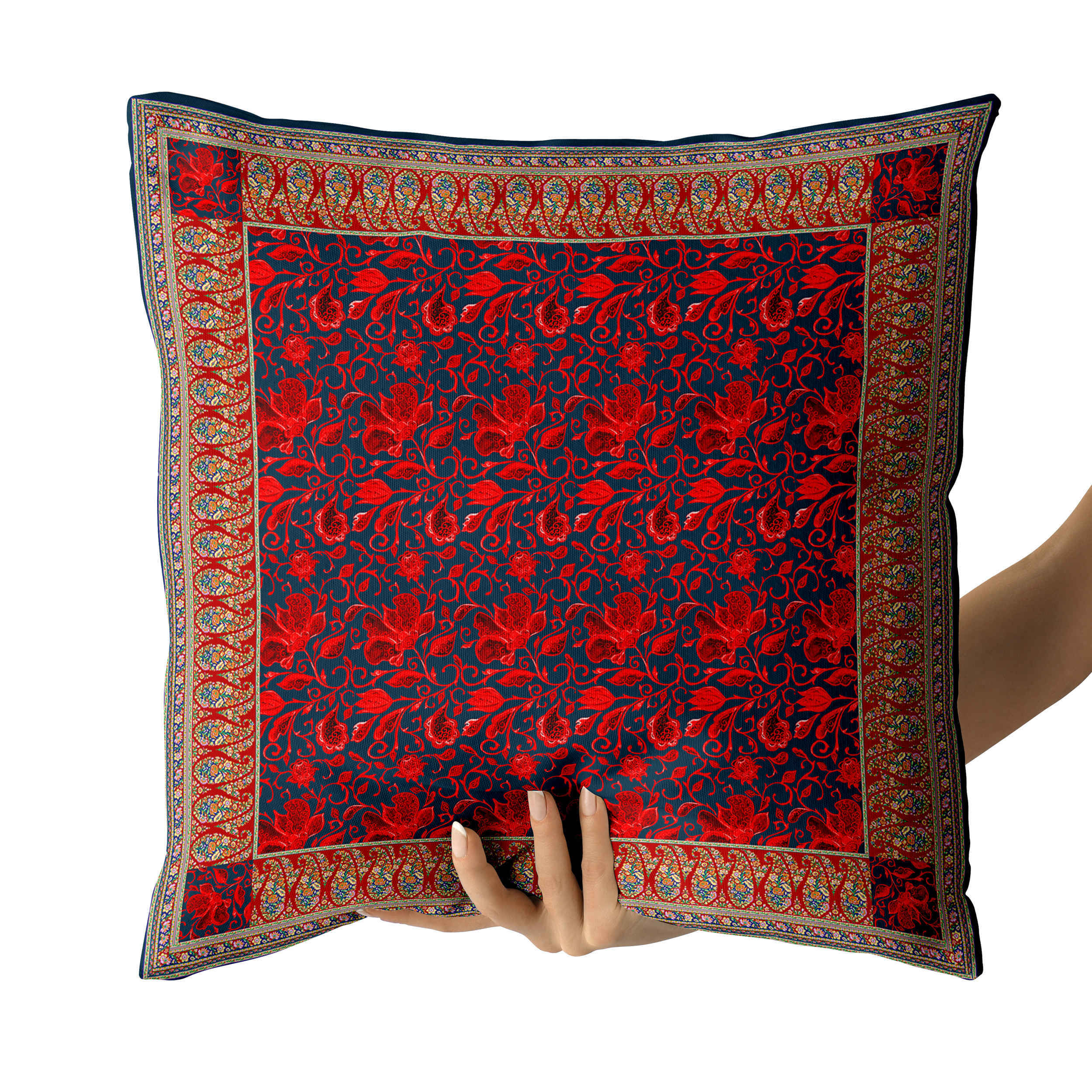 Ethnic Traditional Paisley Cushion Cover Set – Hazan Double-Sided (Set of 2)